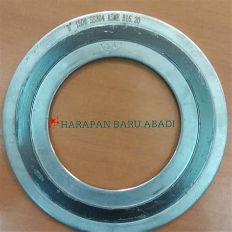 Jual SWG ANSI 150 Stainless SS304 4 Inch Spiral Wound Gasket SS304