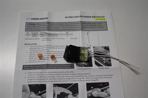 Minn Kota Ultrex Sealed Power Switch Upgrade Kit On Off 2044022