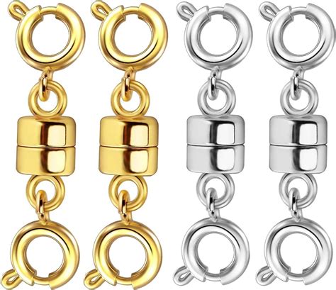 Ohinglt Double Magnetic Necklace Clasps And Closuresgold And Silver Plated Jewelry