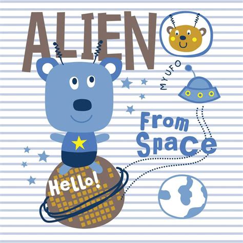 alien and little ufo funny animal cartoon 24350642 Vector Art at Vecteezy