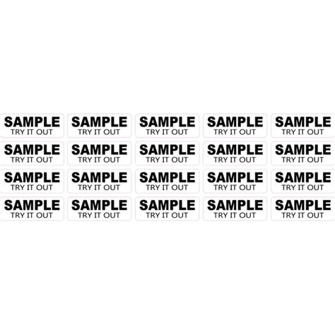 Stickertalk Try It Out Sample Vinyl Stickers 1 Sheet Of 20 Stickers 2 Inches X 0 5 Inches Each