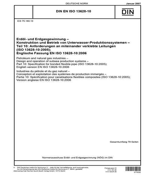 DIN EN ISO 13628 10 2007 DE Erdöl und Erdgasgewinnung Konstruktion