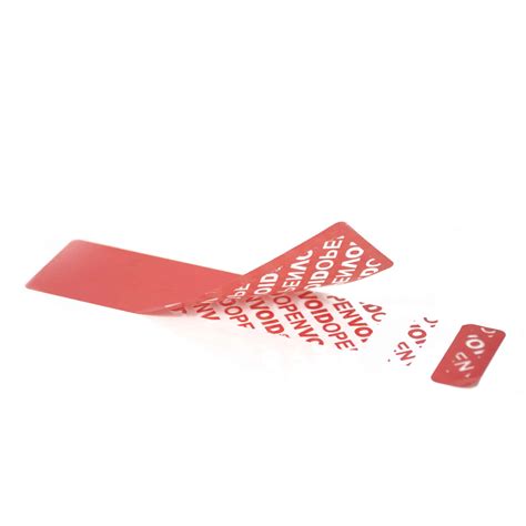 Red Permanent Tamper Evident Label With Dnt 85mm X 25mm