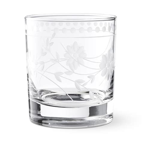 Vintage Etched Double Old Fashioned Glasses Set Of 4 Williams Sonoma