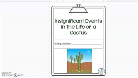 Insignificant Events In The Life Of A Cactus Novel Study Tpt