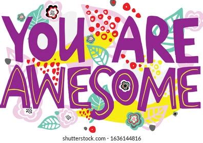 You Awesome Hand Drawn Vector Lettering Stock Vector Royalty Free