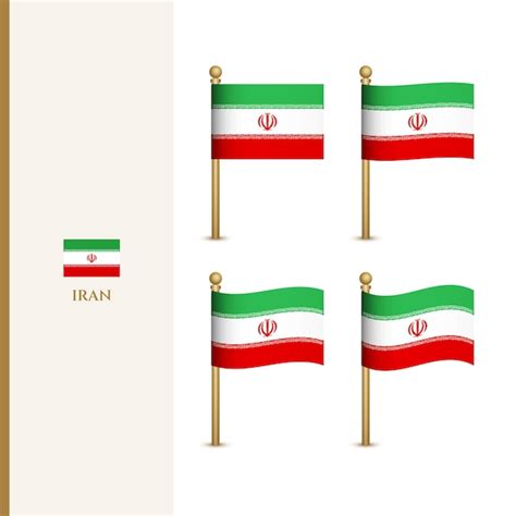 Premium Vector Waving Iran Flags 3d Vector Illustration Flag Of Iran