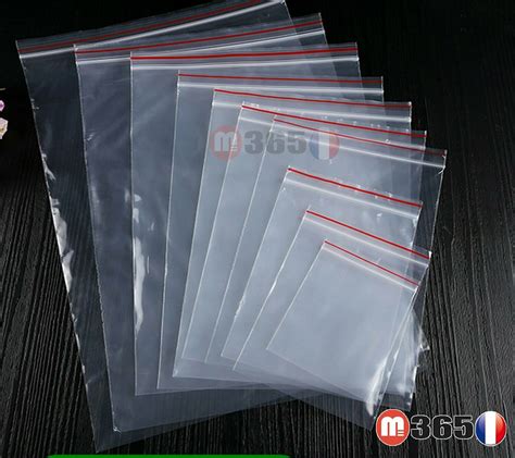 Lot De Sachet Plastique Fermeture Zip Transparent