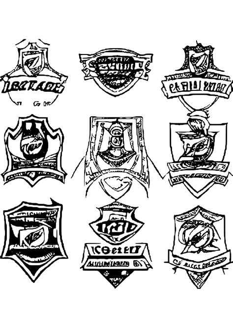 Nrl Rugby League Team Logos Coloring Page Creative Fabrica