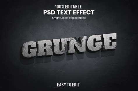 Efecto De Texto Grunge Archivo Psd Premium