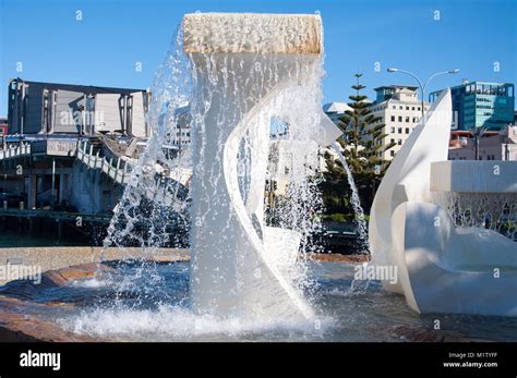 White Water Fountain Stock Photo Alamy