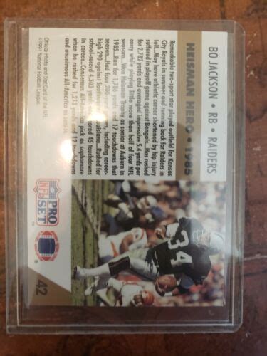 Bo Jackson Pro Set Card Raiders Heisman Hero Auburn