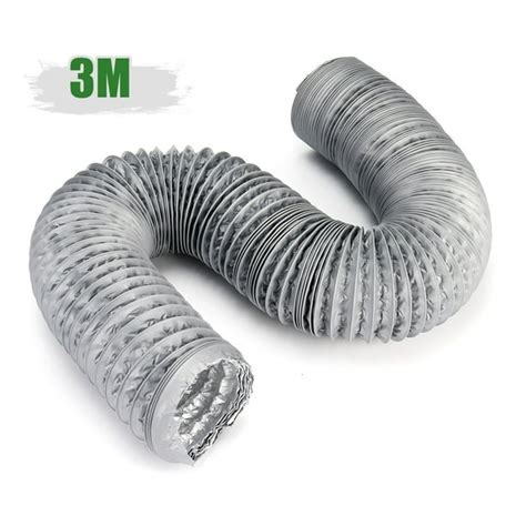 Gray 5ft 10ft 20ft Flexible Air Ventilation Pipe Ducting Exhaust Hose