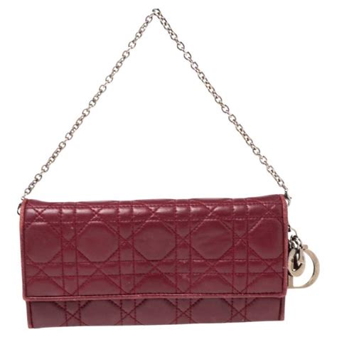 Dior Dark Red Cannage Leather Lady Dior Continental Wallet Dior | The ...