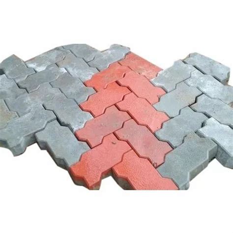 Zig Zag Mm Red Solid Concrete Paver Block Thickness Inch At Rs