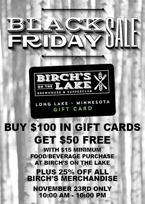 Black Friday Gift Card & Merchandise Sale | Birch's on the Lake