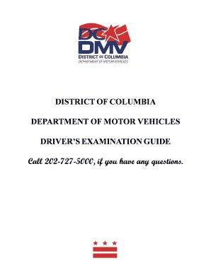 Fillable Online District Of Columbia Department Of Motor Vehicles