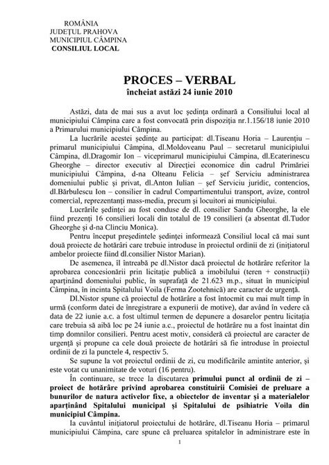 PDF PROCES VERBAL PDF Filesemneze Protocolul De Predare Primire