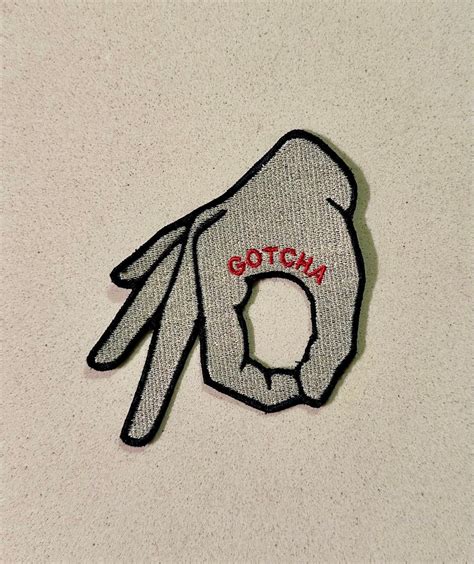 Patch For Ironing Gotcha Hand Sign Fun Patches Gotcha Patches Trendy