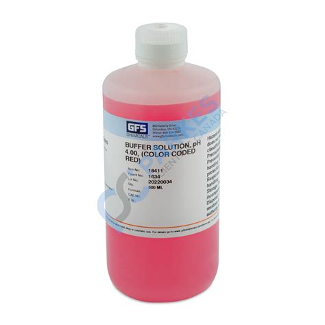 Buffer Solution Item Ph Color Coded Red Nist