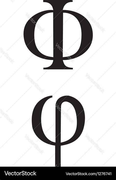 Greek Symbol Phi Royalty Free Vector Image Vectorstock