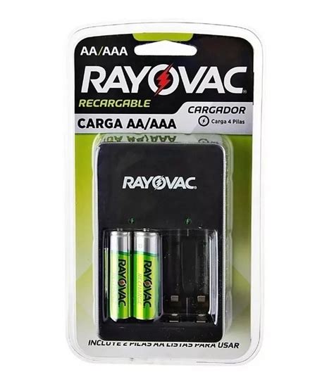 Cargador De Pilas Aa Y Aaa Rayovac 2 Pilas Aa Recargables