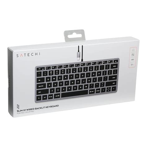 Satechi Slim W1 Wired Backlit Keyboard Illuminated Keys And Built In