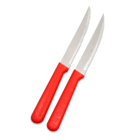 CUCHILLO DE MESA MANGO PLÁSTICO ROJO X12 CAROL