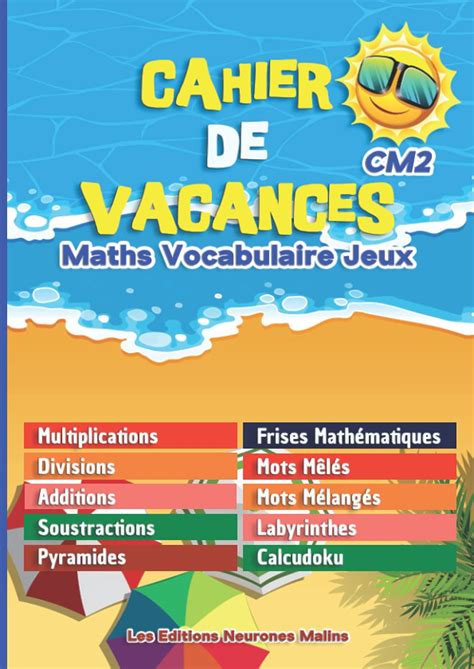 Buy Cahier De Vacances Cm Maths Vocabulaire Jeux Multiplications