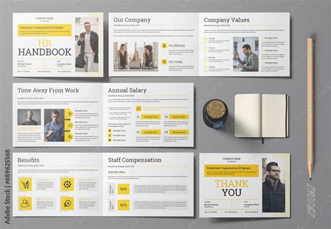 HR Employee Handbook Template Landscape Stock Template | Adobe Stock