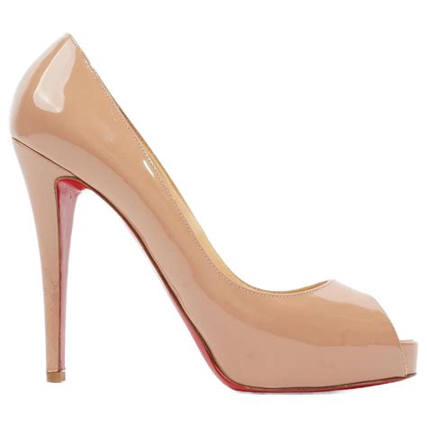 Christian Louboutin Tr S Priv Cuir Verni Nude Ue Uk Beige