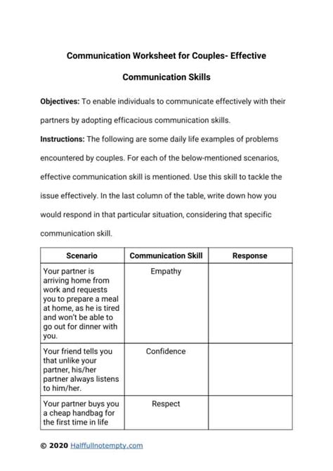 Good Communication Skills Worksheets - SkillsWorksheets.com