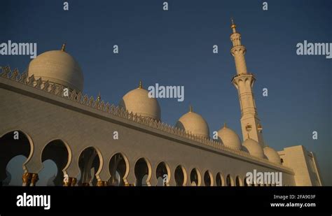 Domes And Minaret At Sheikh Zayed Grand Mosque Stock Video Footage Alamy