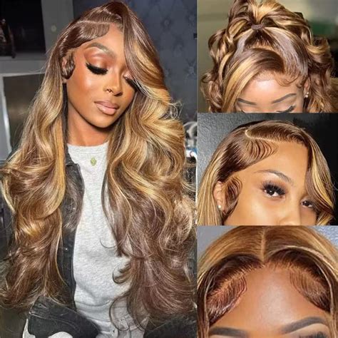 Brazilian Body Wave Lace Front Wig Para Mulheres Destaque Peruca Cabelo