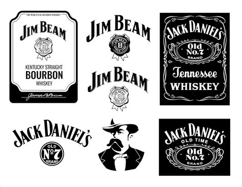 Whiskey Bourbon Logo Svg Bundle Alcohol Brand Vector Jack Etsy