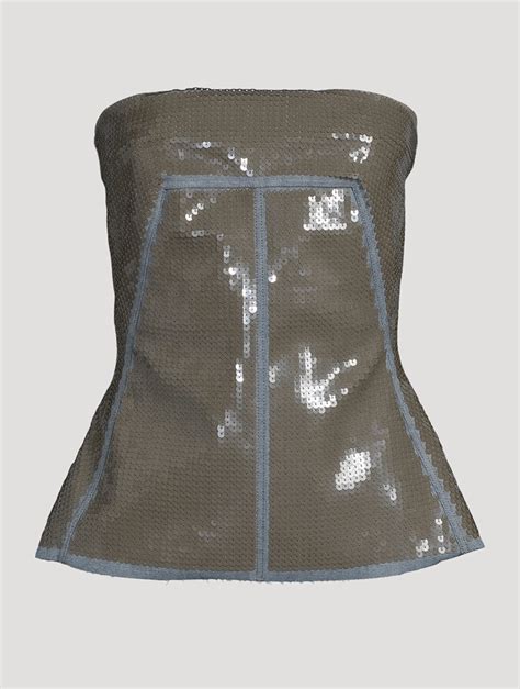 Rick Owens Sequin Embellished Denim Bustier Holt Renfrew