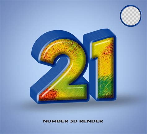 Premium Psd D Render Number Line Blue With Abstract Colorfull Glossy