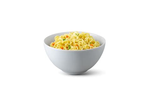 Premium Photo Isolated Instant Noodles In White Bowl Cooked Instant