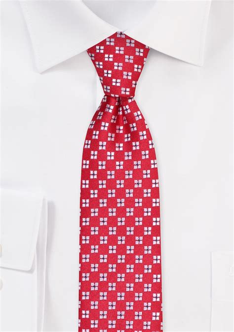 Cherry Check Skinny Tie Skinny Tie With Cherry Red And White Checks