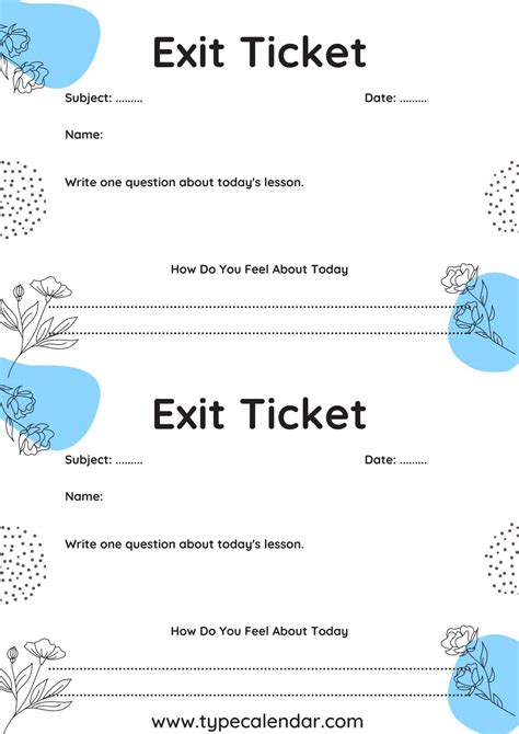 Free Printable Exit Ticket Templates [PDF, Word] Examples