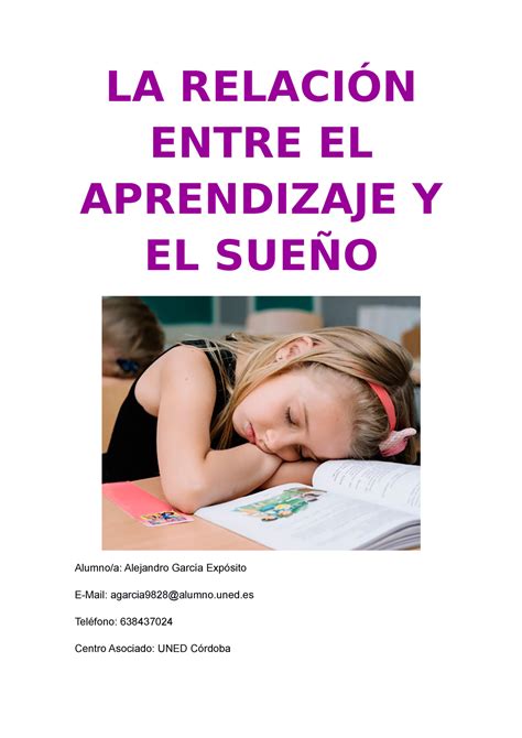 PED sueño Bases ped ensayo LA RELACIÓN ENTRE EL APRENDIZAJE Y EL