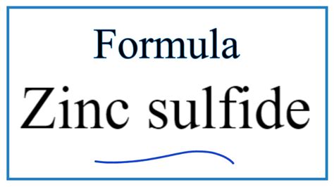 How To Write The Formula For Zinc Sulfide Zns Youtube