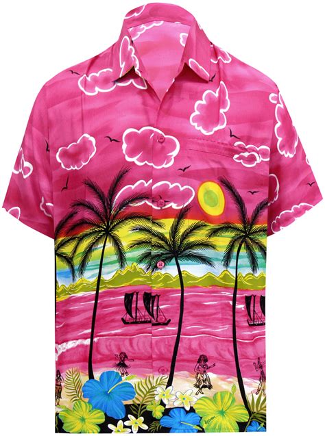 Happy Bay Mens Holiday Tropical Party Aloha Shirts Short Sleeve Button