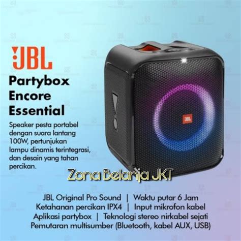 Jual SPEAKER AKTIF PORTABLE JBL PARTYBOX ENCORE ESSENTIALS 100 WATT