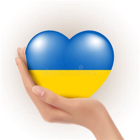 Ukraine For Peace Concept Heart Of Ukraine Flag Colors In Hand