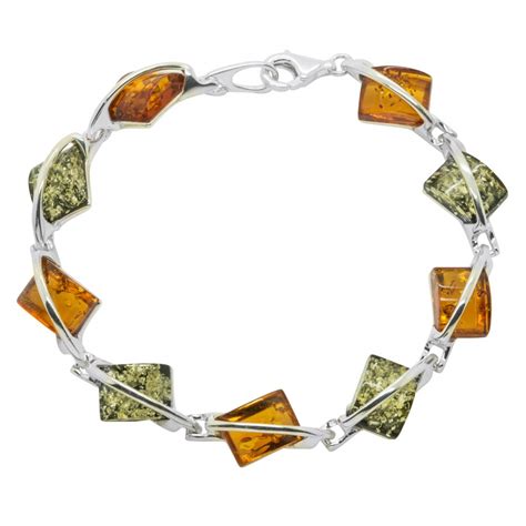 Bracelet Argent Et Ambre Multicolore Bijouxdambre