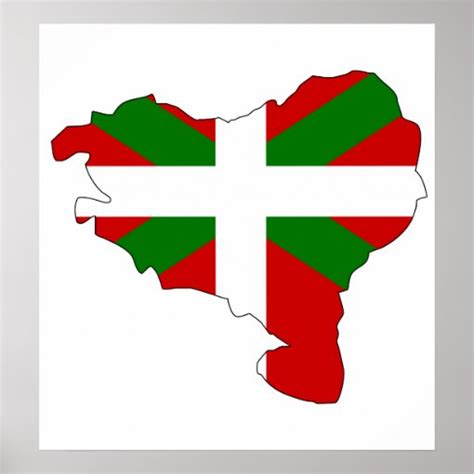 Basque Flag Map full size Poster | Zazzle