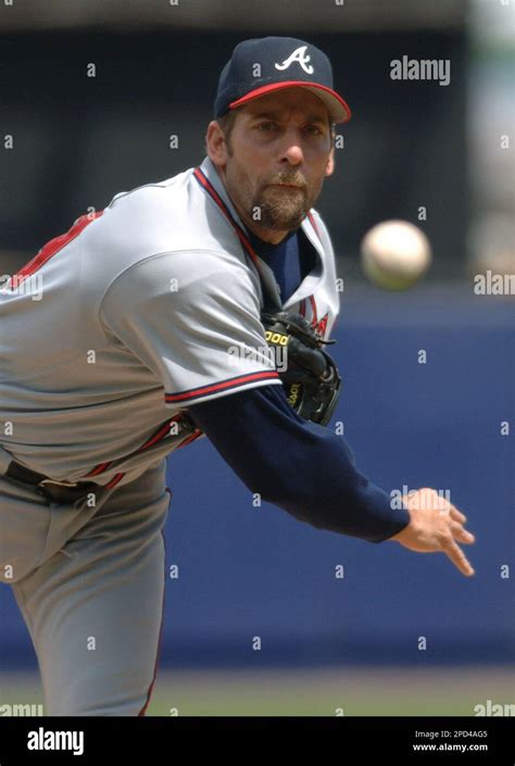 Atlanta Braves Pitcher John Smoltz Delivers In The First Inning Of