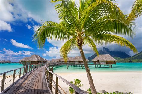 Fonds d ecran Polynésie française Tropique Côte Ponts Bora Bora