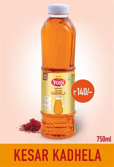 Yogi Pet Bottle Kesar Kadhela Sharbat Syrup Packaging Size Ml At